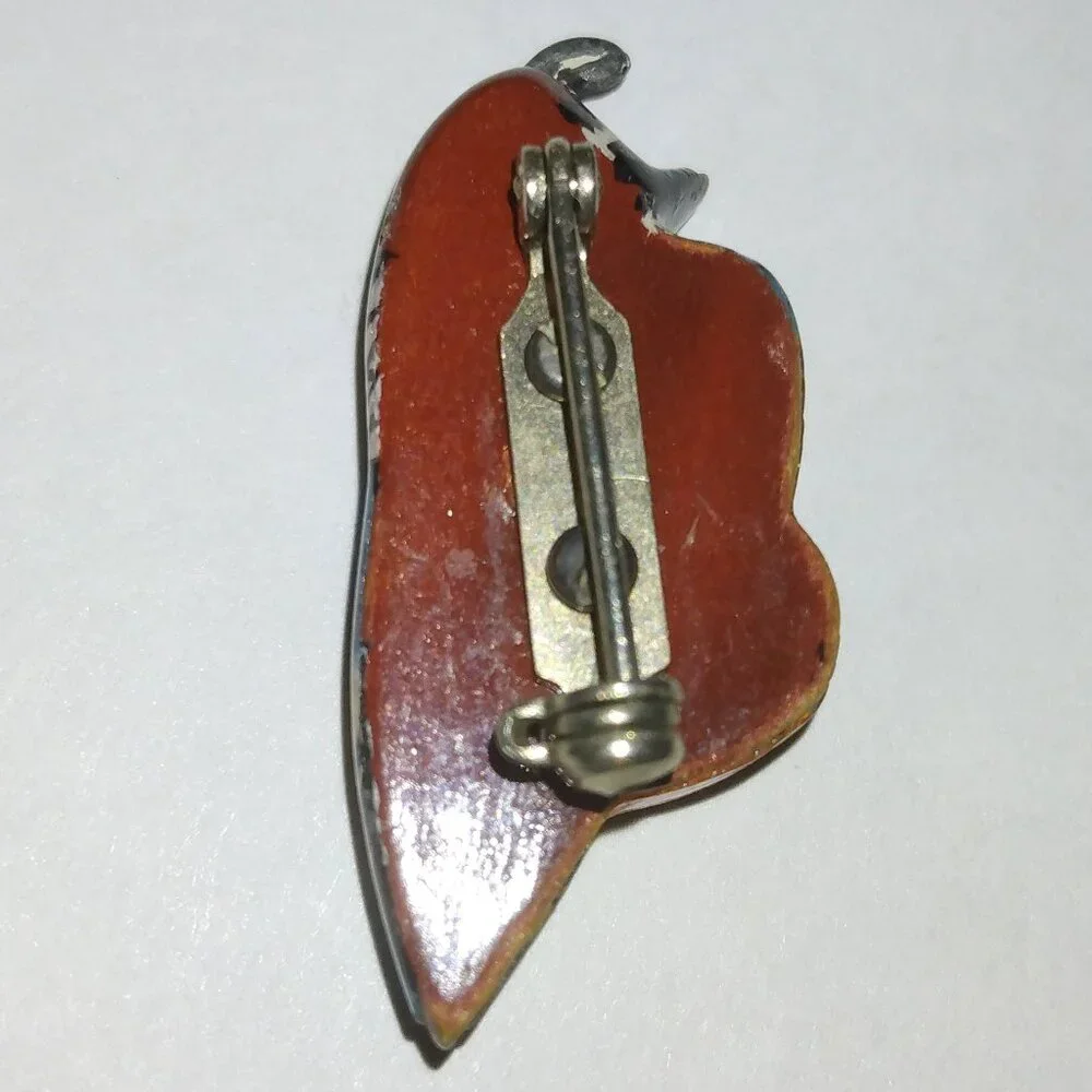 Vintage Takahashi‑Style Hand‑Carved Wood Quail Brooch | Miniature Woodland Bird
